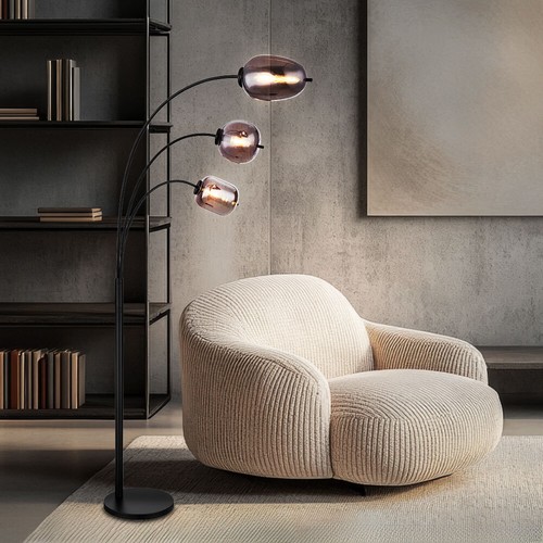 Lampadaire arc flammes verre - lampadaire,