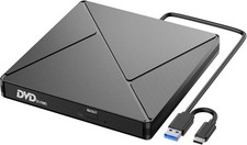 Lecteur CD/DVD Externe pour PC, USB 3.0 et USB-C Graveur DVD Externe Optique