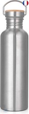 Gourde en Acier Inoxydable 1L, Gourde Sport, Bouteille d'eau en métal 