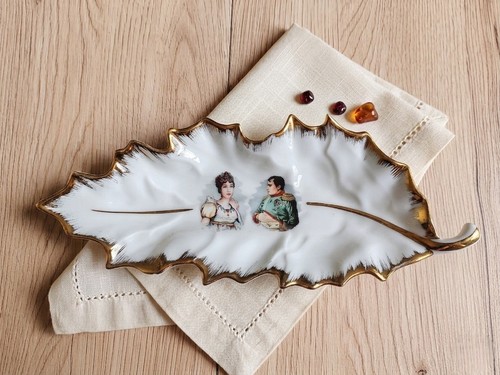 Plat feuille porcelaine - feuille, de