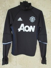 Maillot MANCHESTER UNITED training ADIDAS football shirt noir AON jersey L/S S