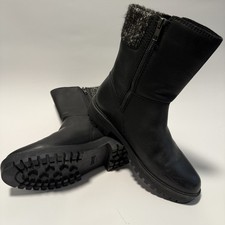 Cougar Neptune-L Women’s Waterproof Black Leather Boots Size 9 Faux Fur Lined