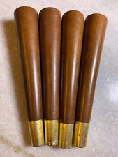 Vintage Mid Century Modern Wood Wooden Table Stool Pouf Shelf Legs Candle Pin