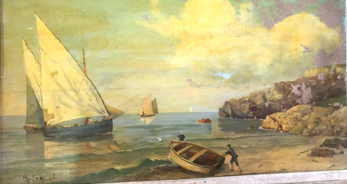 Tableau huile marine - huile,