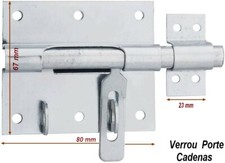 Solide Verrou de BOX Acier Zingué,Porte Cadenas,Garage,Portail,Porte,Fermeture 3