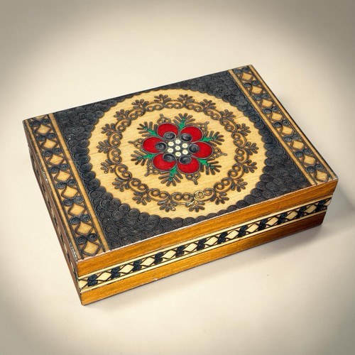 Boîte bijoux vintage bois - boîte, à