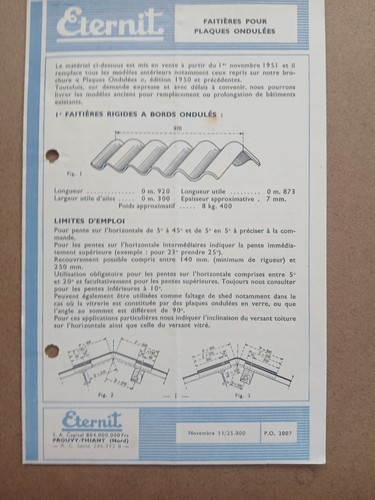 Publicité eternit 1951 - publicité,