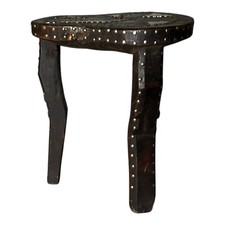 African Wooden Stool - Side or End Table - Accent Table - Height 16.5 inches
