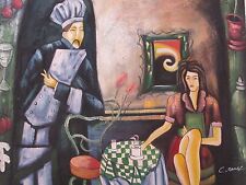 Femme En Barre Café Grand