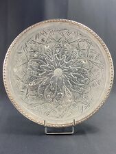 Art Deco Glass Circular Dish Signed LORRAIN Solid Silver Minerve Frame