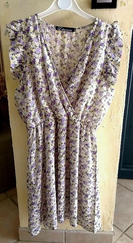 Robe violet florale - taille, 40