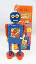 Robot - Mechanical Sheet Metal Walking Robot - Neutron Robot II (St.John Tin Toy)