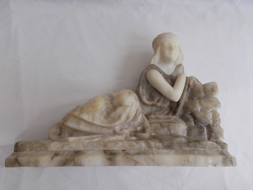 Statue marbre albatre ancien - marbre,