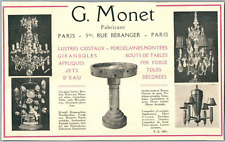1928 Monet Manufacturer Chandelier Crystals Wrought Iron Art Deco Advertising Old Paris