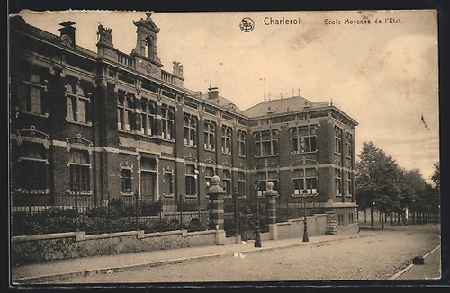 Cpa charleroi ecole moyenne - charleroi,,
