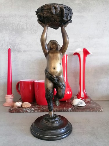 Sculpture bronze satyre - sculpture,