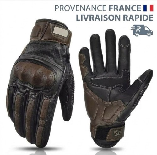 Gants moto vintage cuir - gants,