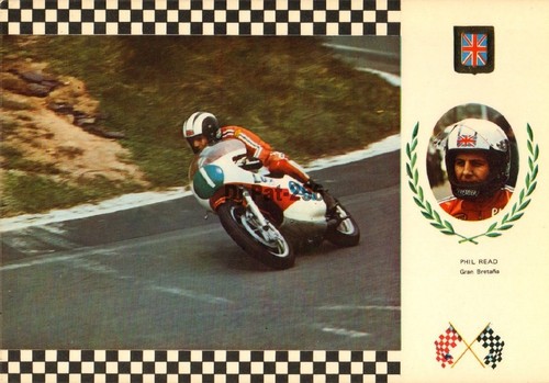 Carte postale moto phil read - carte,