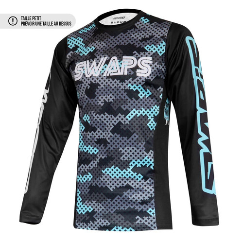 Maillot cross camo bleu - maillot,