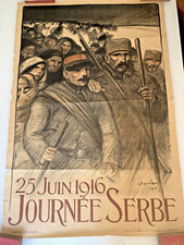 OLD POSTER 25 JUNE 1916 THE SERBIAN DAY WAR 1914/1918 STEINLEN
