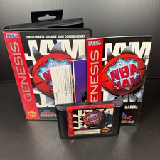 NBA Jam Sega Genesis Complete CIB Video Game Arcade Basketball Multiplayer
