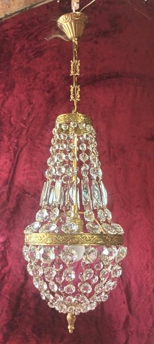 Lustre montgolfière pampilles - lustre,