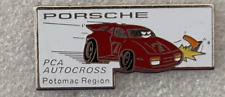 Pin's Porsche #7 rouge red PCA Autocross potomac région signé label Hollywood