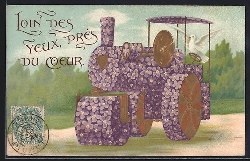Carte postale gaufrée - , pigeon