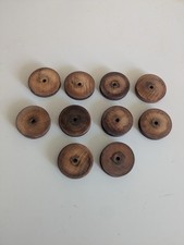 10 bobine ancienne roulette buis passementerie broderie 19 ème bois dentelle 