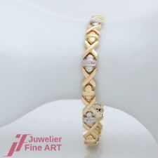 Bracelet - with 18 diamonds (diamond) total Approx 0.09ct - 14K/585 Yellow Gold/White Gold
