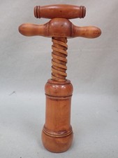 Ancien Tire-bouchon  en buis  à hélice -1900