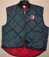 K-Way Men's Quilted Vest XL Navy Blue Nylon Polyester Lining USA Made