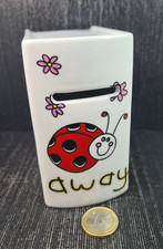 Henriette Tirelire Porcelaine Mod. Livre Décoration Coccinelle H CM 11 x 6 x 10