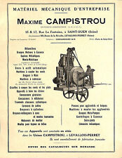SAINT-OUEN MATERIAL MAXIME CAMPISTROU, MANNHEIM CONCRETE DRAIS ADVERTISEMENT 1931