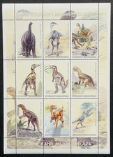 MADAGASCAR DINOSAUR STAMPS SHEET of 9 MNH 1999 PREHISTORIC ANIMALS REPTILE