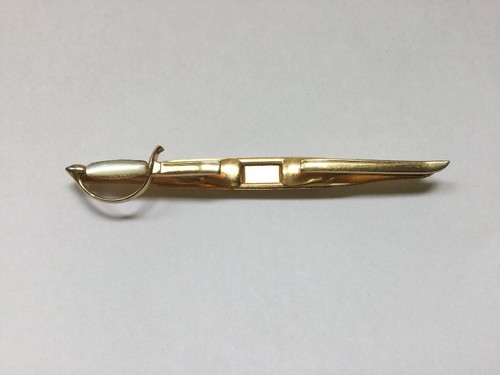 Vtg swank tie clip sword - clip, gold