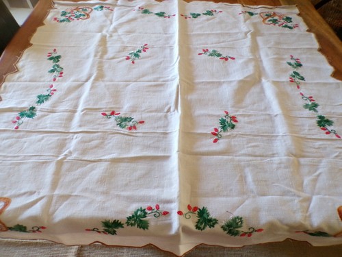 Linge ancien nappe - nappe, en