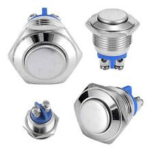 2pcs 12V Bouton Poussoir 16mm Interrupteur Commutateur Momentané Voiture Etanche