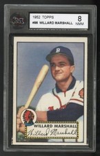 1952 TOPPS BASEBALL ~ #96 ~ WILLARD WILLIE MARSHALL ~ BOSTON BRAVES ~ KSA 8