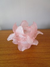 PINK GLASS PASTE TULIP ROSE PETALS SHAPED LAMP SCONCE