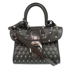 AUTHENTIC DELVAUX Saint Louis Brillant Micro Iron Shield Studs Shoulder Bag