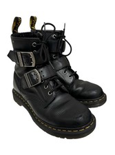 Dr. Doc Martens Women’s Size 8 1460 Classic Pull Up Buckle Black Leather Boots