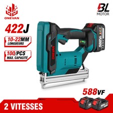 Pistolets à clous électrique sans fil Cloueuse agrafeuse 422J avec 2 batteries