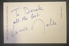 Film Director Louis Malle ~ Signed Autographed Card 1988-1989 New York Address