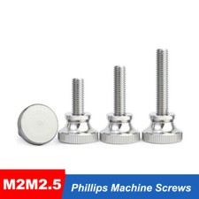 M2 M2.5 Knurled Thumb Screw Stainless Steel Step Bolt 3mm to 12mm Lengths