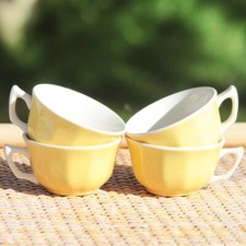 Set de 4 Tasses à café jaunes Villeroy & Boch Mettlach Saar