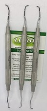 3x Dental Langer Curette 1/2 For Mandibular Posterior, German SS, Hollow Handle