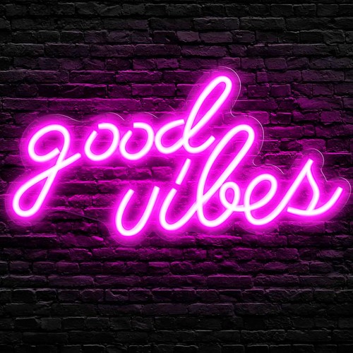 Good vibes panneau néon led - vibes,