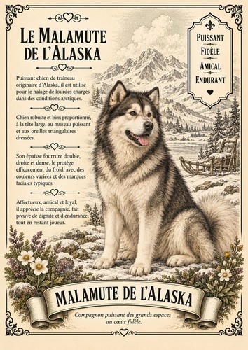 Affiche malamute lalaska - malamute,