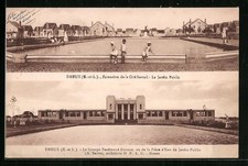 Old postcard Dreux, Extension de la Sité Sarrail, Le Jardin Public, Le Groupe Ferdinand  